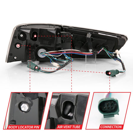 ANZO 2012 - 2018 Audi A6 LED Taillight Black Housing Red/Clear Lens 4 pcs (Sequential Signal) - CPC Performance