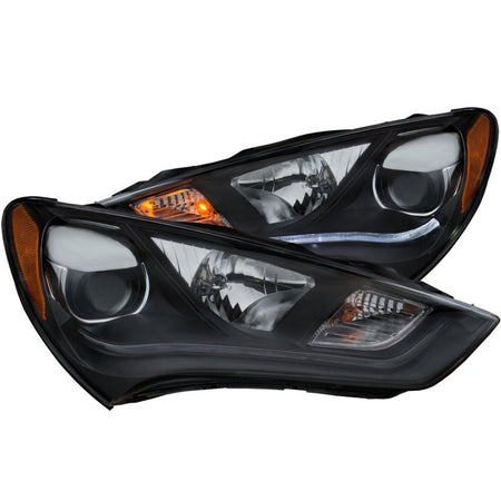 ANZO 2013 - 2015 Hyundai Genesis Projector Headlights w/ Plank Style Design Black (HID Compatible) - CPC Performance