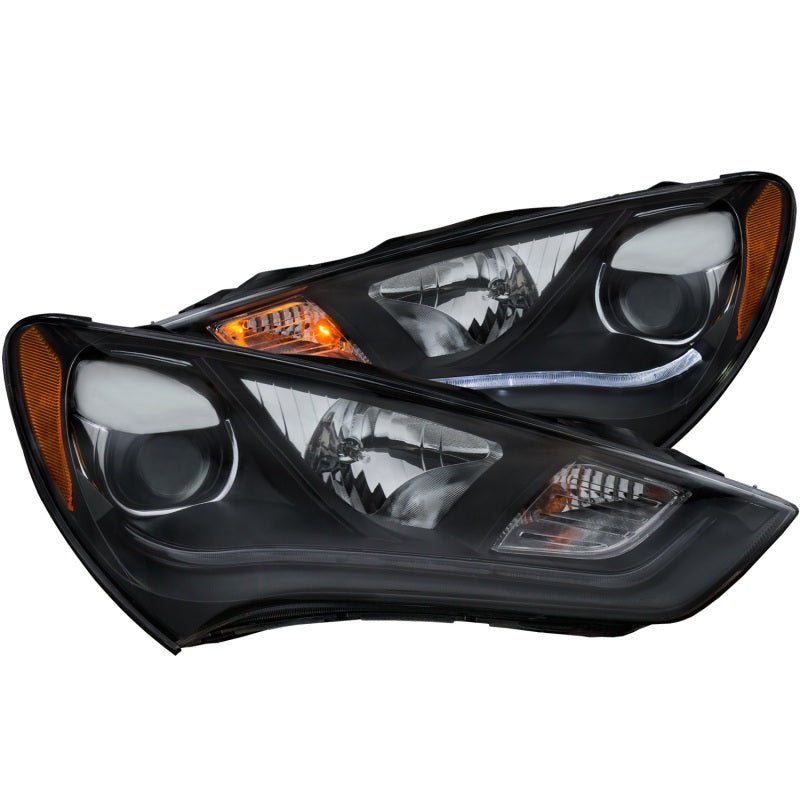 ANZO 2013 - 2015 Hyundai Genesis Projector Headlights w/ Plank Style Design Black (HID Compatible) - CPC Performance