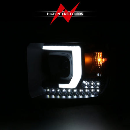 ANZO 2014 - 2015 GMC Sierra 1500HD Projector Plank Style Headlight Black W/ DRL - CPC Performance