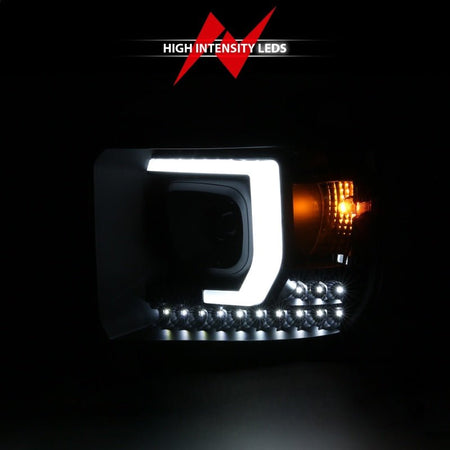 ANZO 2014 - 2015 GMC Sierra 1500HD Projector Plank Style Headlight Black W/ DRL - CPC Performance