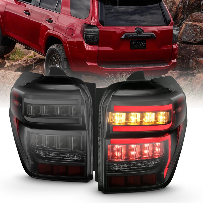 ANZO 2014 - 2020 Toyota 4Runner T.L Black Housing Smoke Lens Red Light Bar W/Sequential - CPC Performance