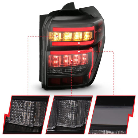 ANZO 2014 - 2020 Toyota 4Runner T.L Black Housing Smoke Lens Red Light Bar W/Sequential - CPC Performance