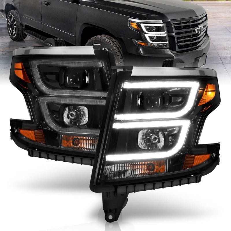 ANZO 2015 - 2020 Chevy Tahoe Projector Headlights Plank Style Black w/DRL - CPC Performance