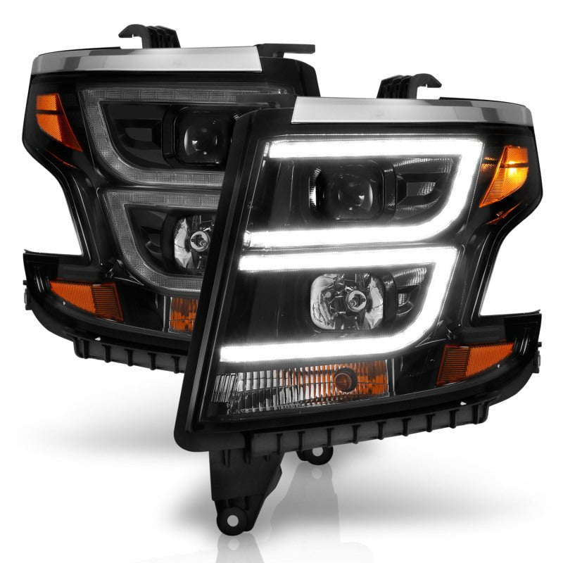 ANZO 2015 - 2020 Chevy Tahoe Projector Headlights Plank Style Black w/DRL - CPC Performance