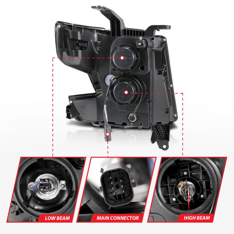 ANZO 2015 - 2020 Chevy Tahoe Projector Headlights Plank Style Black w/DRL - CPC Performance