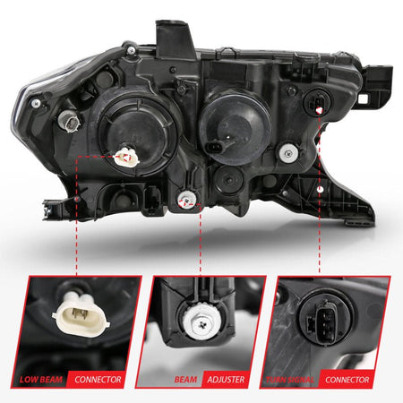 ANZO 2016 - 2017 Toyota Tacoma Projector Headlights w/ Plank Style Switchback Black w/ Amber - CPC Performance