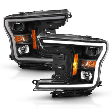 ANZO 2018 - 2019 Ford F - 150 Projector Plank Style H.L. Black Amber (Without Switchback) - CPC Performance