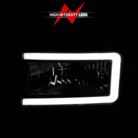 ANZO 94 - 02 Dodge RAM Crystal Headlight - w/ Light Bar Black Housing - CPC Performance