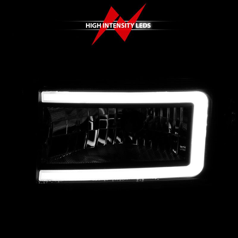 ANZO 94 - 02 Dodge RAM Crystal Headlight - w/ Light Bar Black Housing - CPC Performance