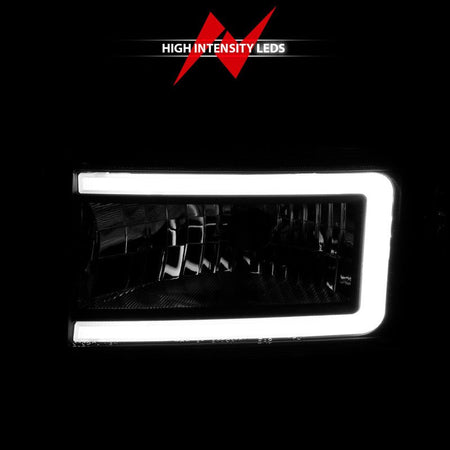 ANZO 94 - 02 Dodge RAM Crystal Headlight - w/ Light Bar Black Housing - CPC Performance