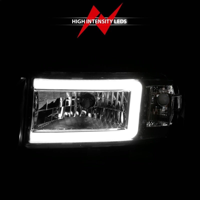 ANZO 94 - 02 Dodge RAM Crystal Headlight - w/ Light Bar Chrome Housing - CPC Performance