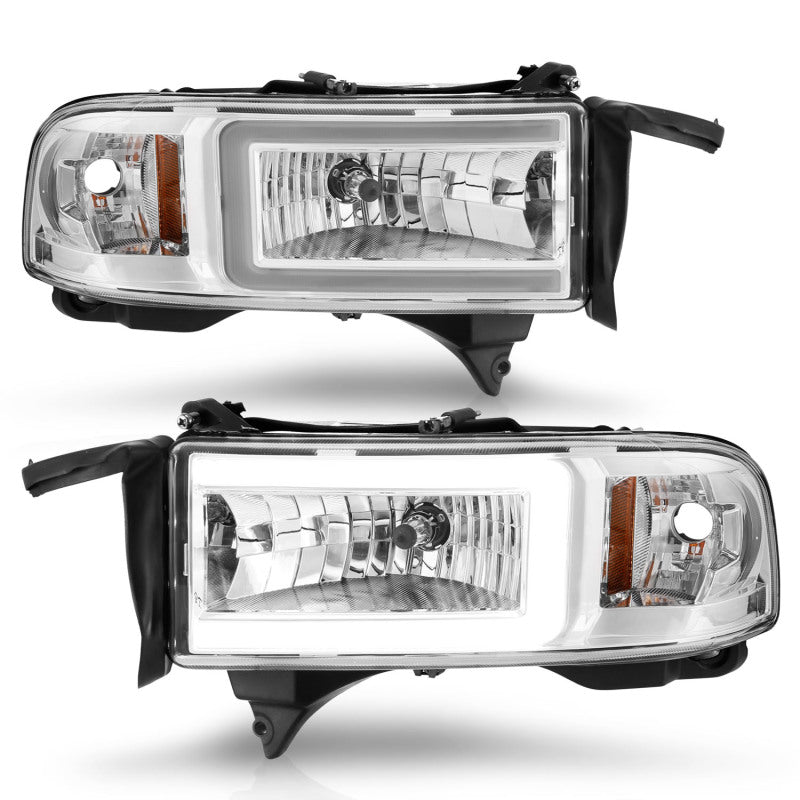 ANZO 94 - 02 Dodge RAM Crystal Headlight - w/ Light Bar Chrome Housing - CPC Performance