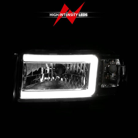 ANZO 94 - 02 Dodge RAM Crystal Headlight - w/ Light Bar Chrome Housing - CPC Performance