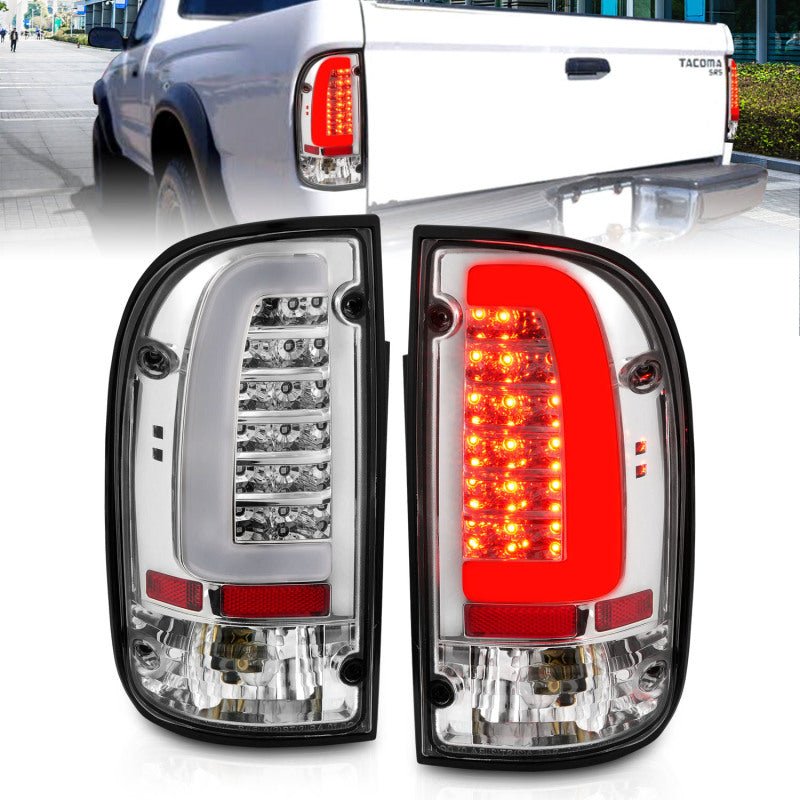 ANZO 95 - 00 Toyota Tacoma LED Taillights Chrome Housing Clear Lens (Pair) - CPC Performance