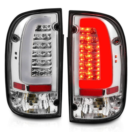 ANZO 95 - 00 Toyota Tacoma LED Taillights Chrome Housing Clear Lens (Pair) - CPC Performance