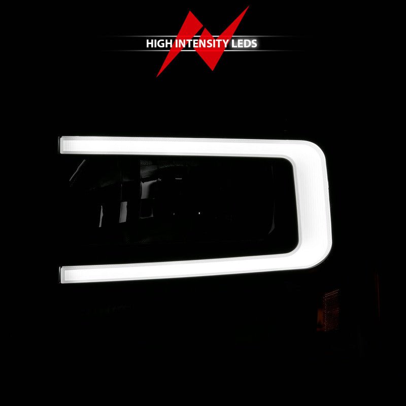 ANZO 99 - 04 Ford F250/F350/F450/Excursion (excl. 99) Crystal Headlights - w/ Light Bar Black Housing - CPC Performance