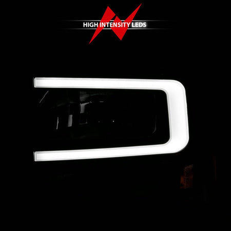 ANZO 99 - 04 Ford F250/F350/F450/Excursion (excl. 99) Crystal Headlights - w/ Light Bar Black Housing - CPC Performance
