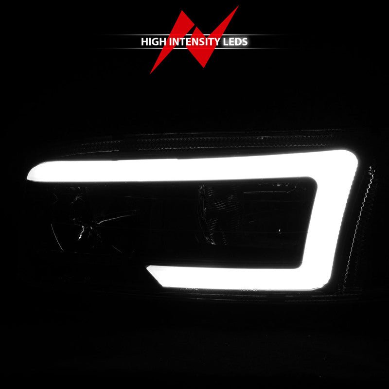 ANZO 99 - 17 GMC Sierra/Denali Headlights Black Amber (w/C Light Bars) - CPC Performance