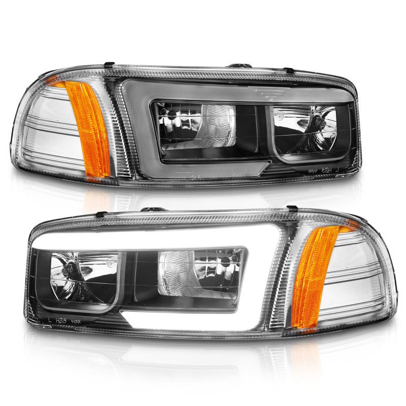 ANZO 99 - 17 GMC Sierra/Denali Headlights Black Amber (w/C Light Bars) - CPC Performance