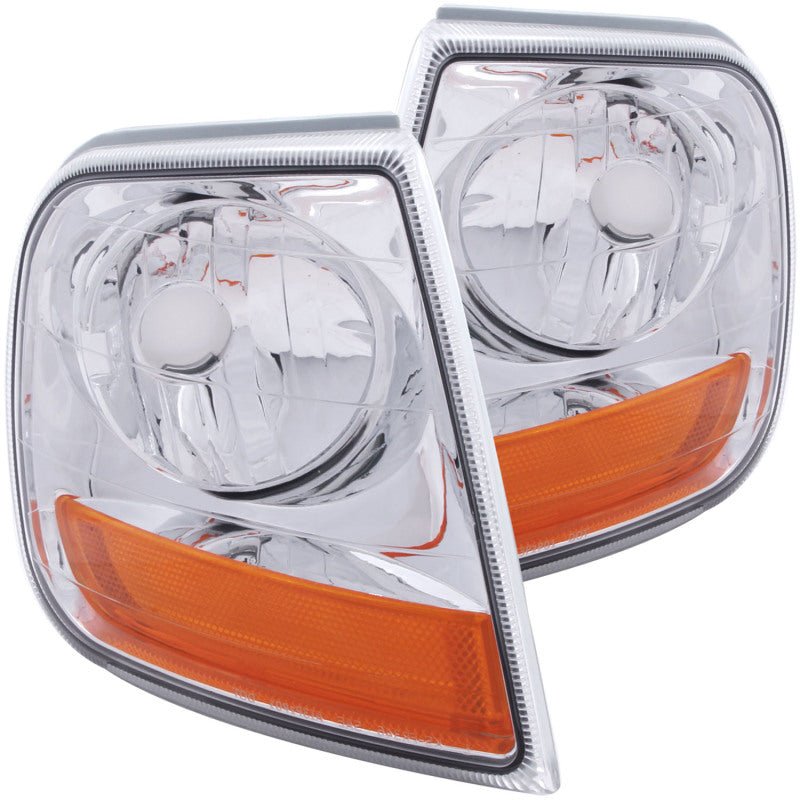 ANZO Corner Lights 1997 - 2003 Ford F - 150 HARLEY - DAVIDSON Style Corner Lights Chrome w/ Amber Rflct - CPC Performance