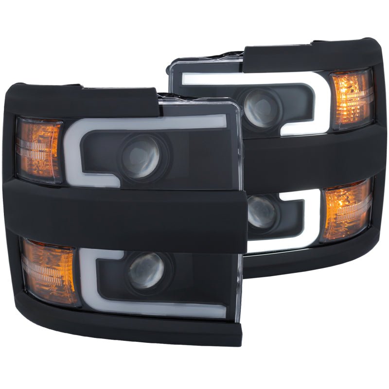 ANZO Projector Headlights 15 - 17 Chevrolet Silverado 2500HD / 3500HD Black w/ Black Rim - CPC Performance