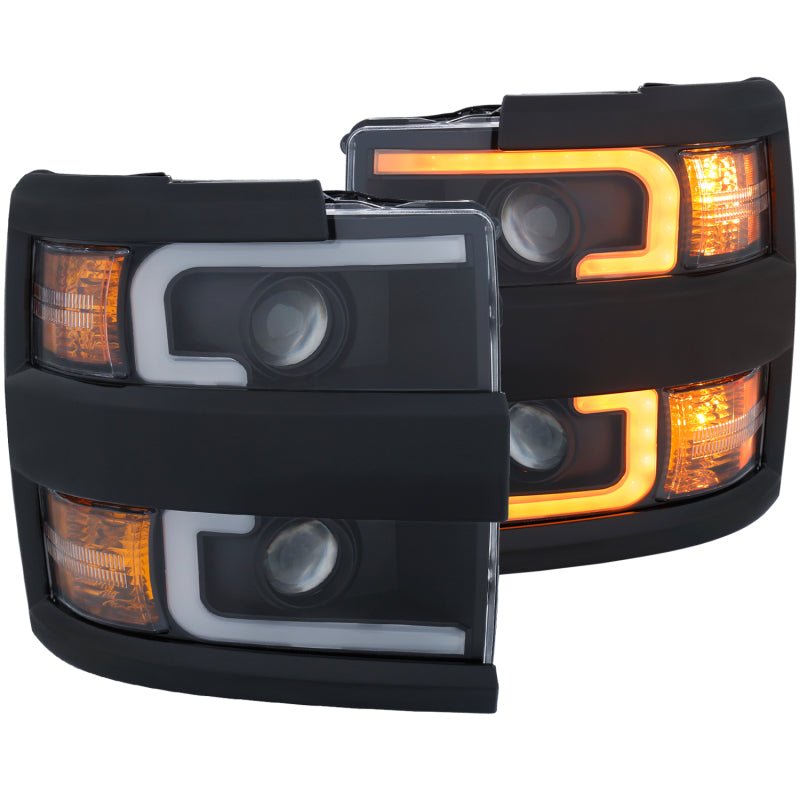 ANZO Projector Headlights 15 - 17 Chevrolet Silverado 2500HD / 3500HD Black w/ Black Rim - CPC Performance