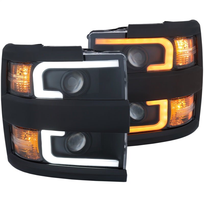 ANZO Projector Headlights 15 - 17 Chevrolet Silverado 2500HD / 3500HD Black w/ Black Rim - CPC Performance