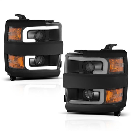 ANZO Projector Headlights 15 - 17 Chevrolet Silverado 2500HD / 3500HD Black w/ Black Rim - CPC Performance