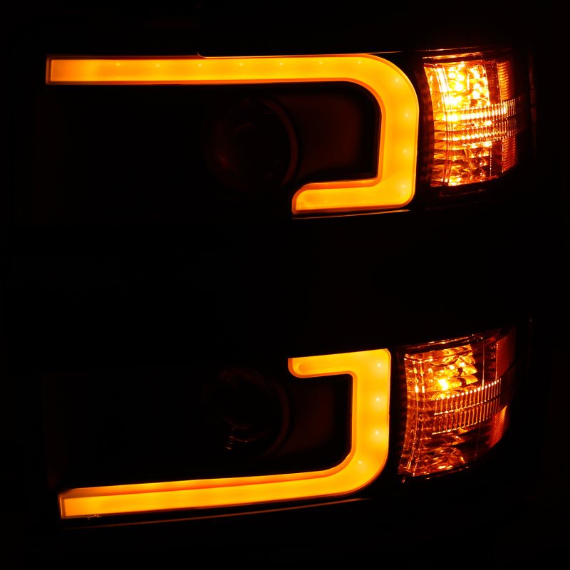 ANZO Projector Headlights 15 - 17 Chevrolet Silverado 2500HD / 3500HD Black w/ Black Rim - CPC Performance