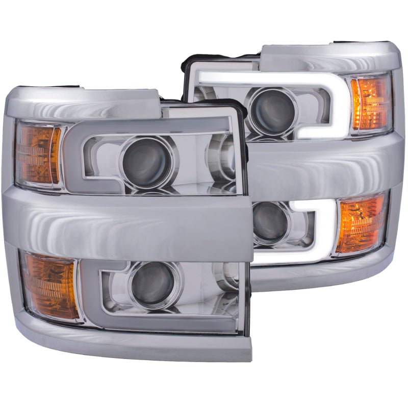 ANZO Projector Headlights 15 - 17 Chevrolet Silverado 2500HD / 3500HD Chrome w/ Chrome Rim - CPC Performance