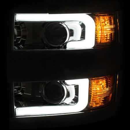 ANZO Projector Headlights 15 - 17 Chevrolet Silverado 2500HD / 3500HD Chrome w/ Chrome Rim - CPC Performance
