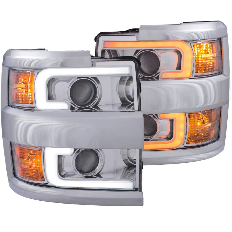 ANZO Projector Headlights 15 - 17 Chevrolet Silverado 2500HD / 3500HD Chrome w/ Chrome Rim - CPC Performance