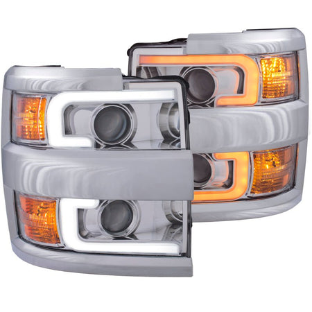 ANZO Projector Headlights 15 - 17 Chevrolet Silverado 2500HD / 3500HD Chrome w/ Chrome Rim - CPC Performance