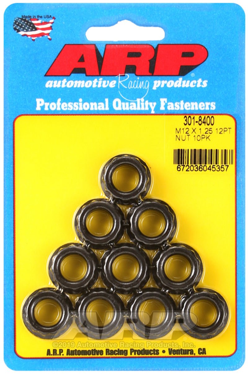 ARP 12mm x 1.25 16mm Socket 12pt Nut Kit (10 pack) - CPC Performance