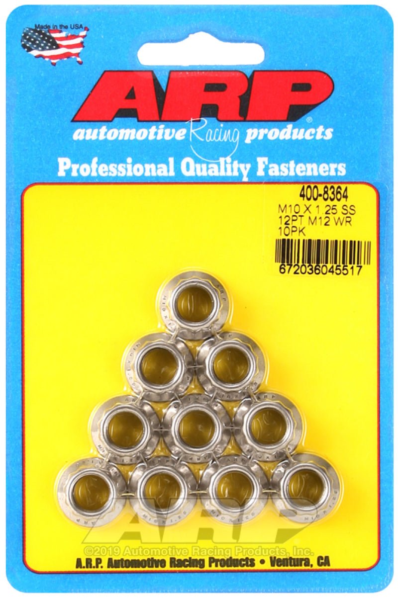 ARP M10 x 1.25 SS 12pt Nut Kit (10/pkg) - CPC Performance