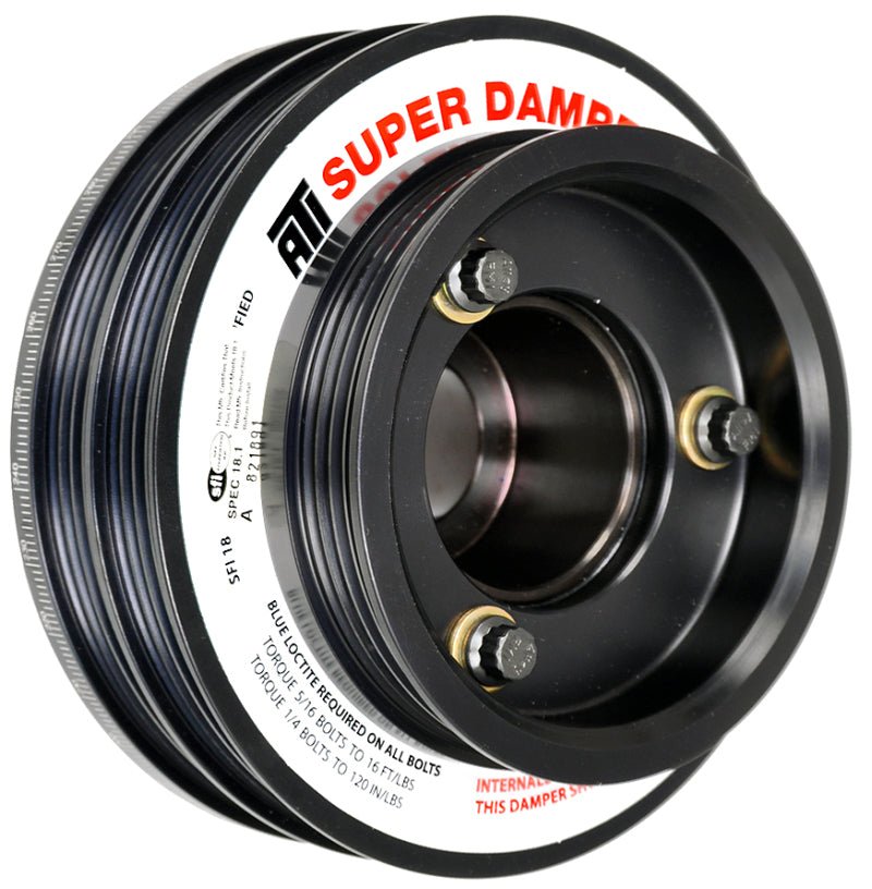 ATI Damper - 5.67in - Alum - (2) 4 Grv - Nissan RB26 - R33 34 - 1Pc - w/Power Steering Pulley - CPC Performance