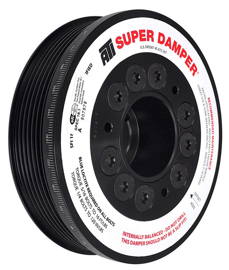 ATI Damper - 5.67in - Alum - 7 Grv - Honda K20 - Street - 02+ 2.0L - Civic Type - R / Acura RSX - 1Pc - CPC Performance