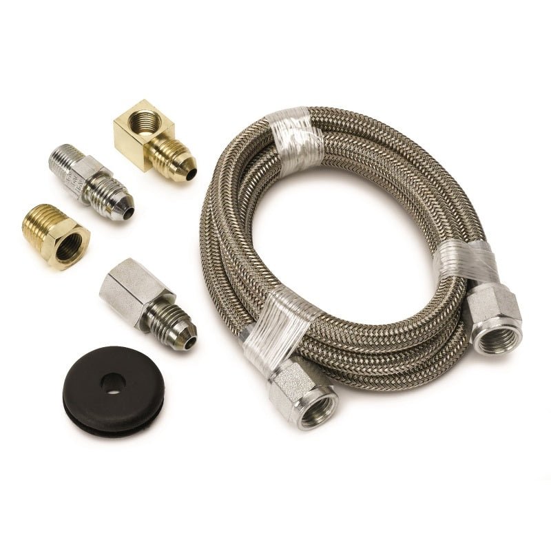 Autometer 4 Braided SS Line ( - 4AN) 3ft 1/8in NPT Fittings - CPC Performance