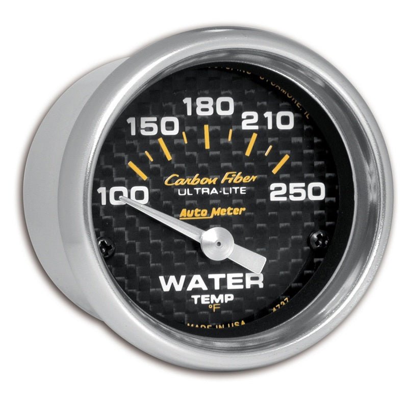 Autometer Carbon Fiber 52mm 100 - 250 Deg F Electronic Water Temp Gauge - CPC Performance