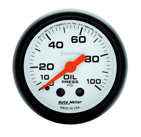 Autometer Phantom 52mm 0 - 100 PSI Mechanical Oil Pressure Gauge - CPC Performance