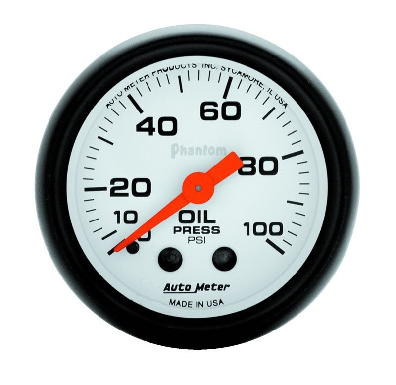 Autometer Phantom 52mm 0 - 100 PSI Mechanical Oil Pressure Gauge - CPC Performance
