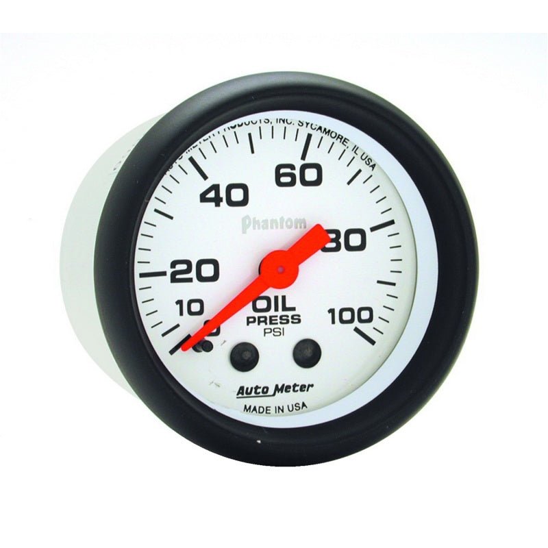 Autometer Phantom 52mm 0 - 100 PSI Mechanical Oil Pressure Gauge - CPC Performance