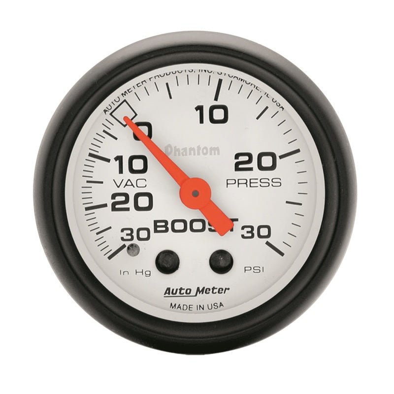 Autometer Phantom 52mm 30 PSI Mechanical Boost Gauge - CPC Performance