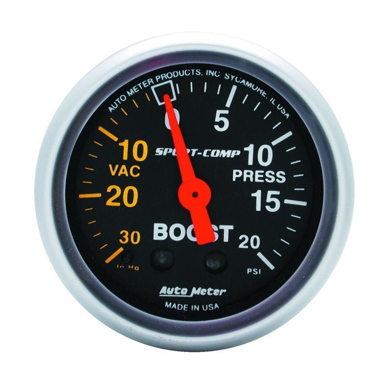 Autometer Sport - Comp 52mm 20 PSI Mechanical Boost Gauge - CPC Performance