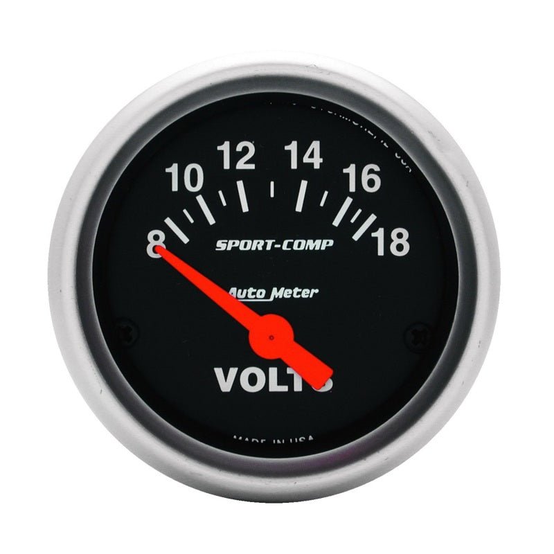 Autometer Sport - Comp 52mm 8 - 18 Volt Electronic Voltmeter Gauge - CPC Performance
