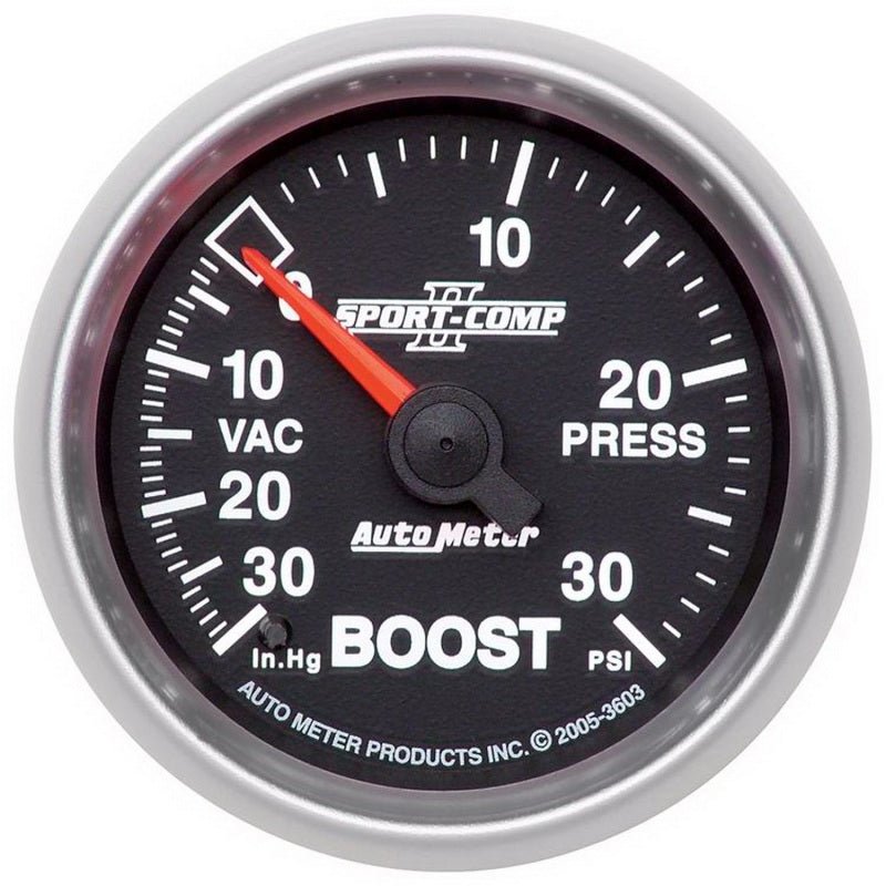 Autometer Sport - Comp II 52mm 30 PSI Mechanical Boost Vacumm Gauge - CPC Performance