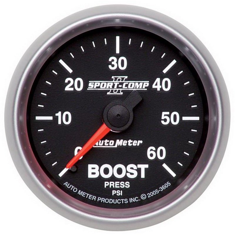 Autometer Sport - Comp II Mechanical 52mm 0 - 60 PSI Mechanical Boost Gauge - CPC Performance