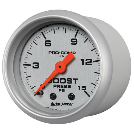 Autometer Ultra - Lite 52mm 0 - 15 PSI Mechanical Boost Gauge - CPC Performance