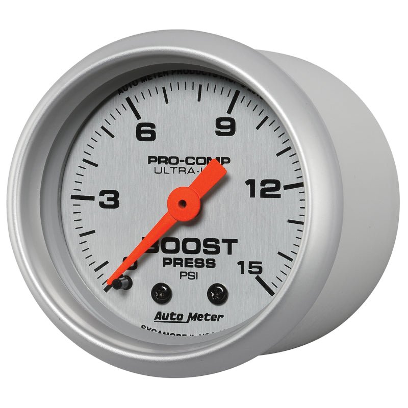Autometer Ultra - Lite 52mm 0 - 15 PSI Mechanical Boost Gauge - CPC Performance